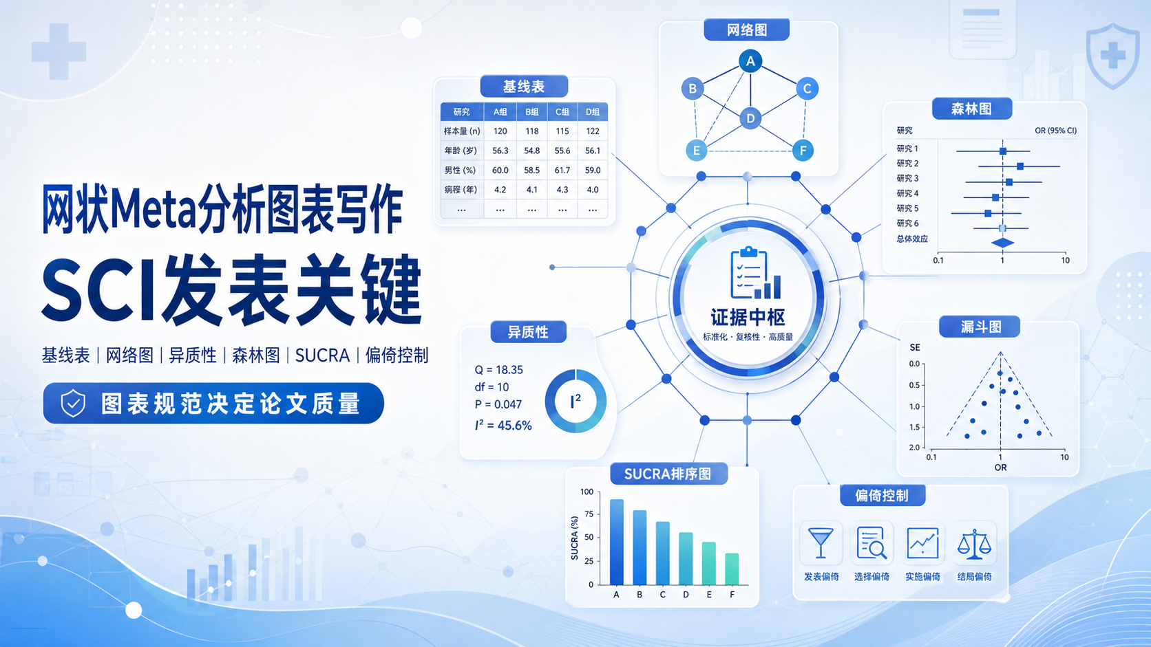 网状Meta分析的图表标准：异质性评估与偏倚控制