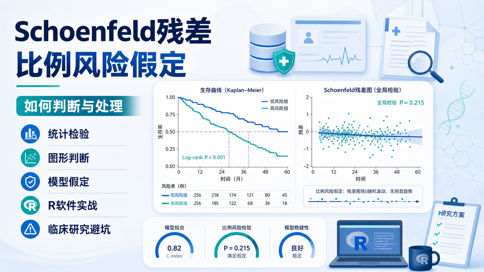 Cox比例风险假设检验:用Schoenfeld残差做判断