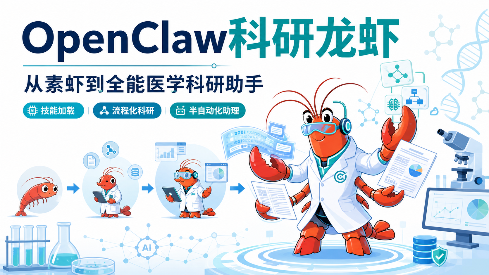 OpenClaw科研龙虾:从素虾到全能AI助手的技能加载指南