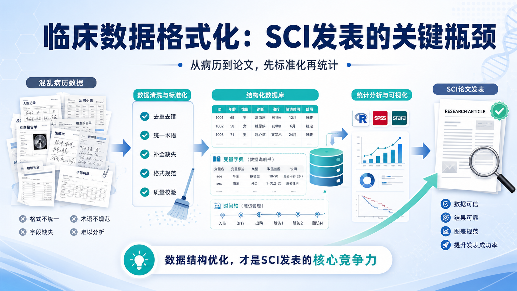 临床数据格式化难题如何突破SCI发表瓶颈
