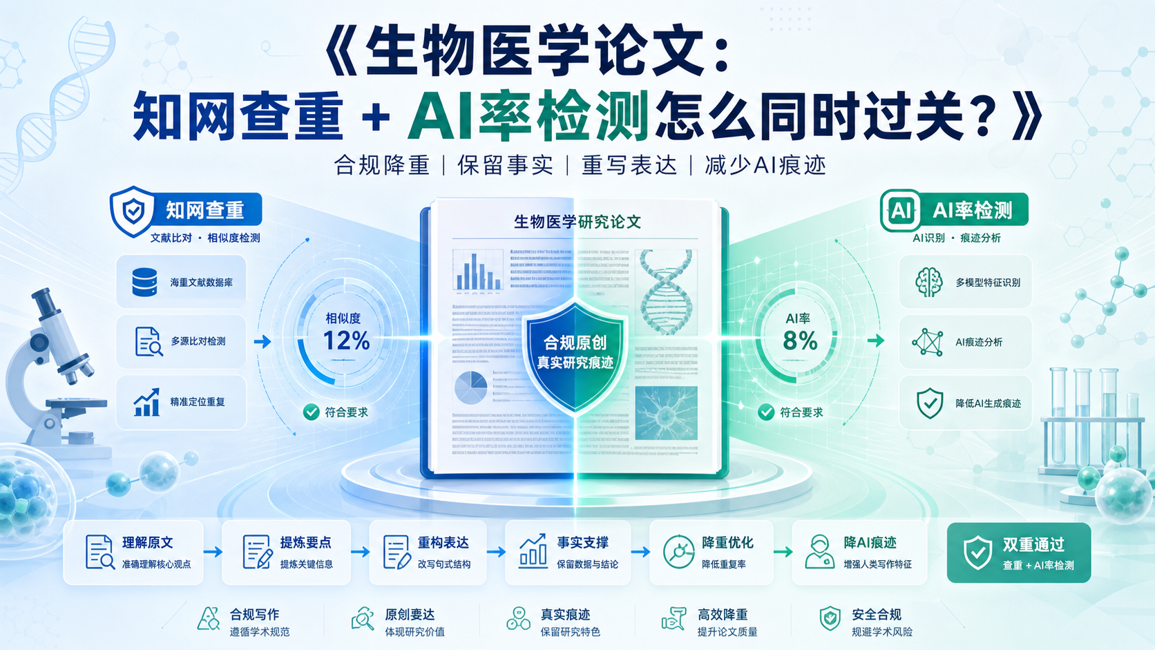 从知网查重到AI率检测：生物医学论文的合规之道