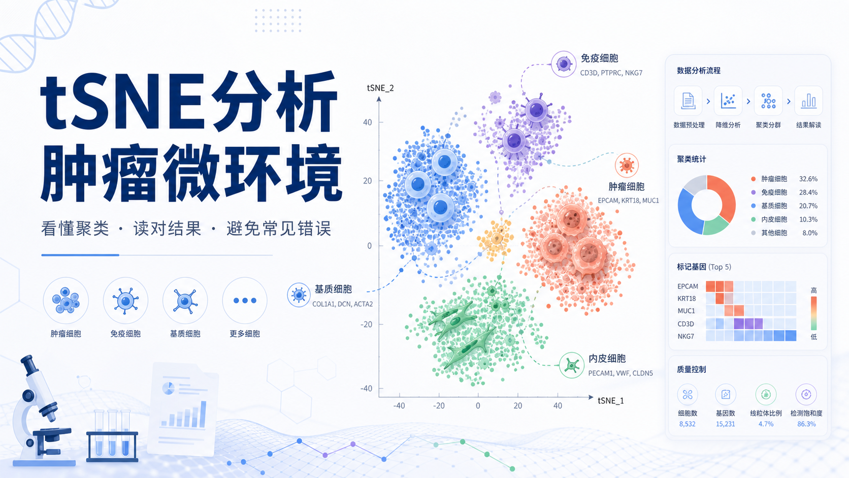 生信实战:tSNE降维揭示肿瘤微环境异质性