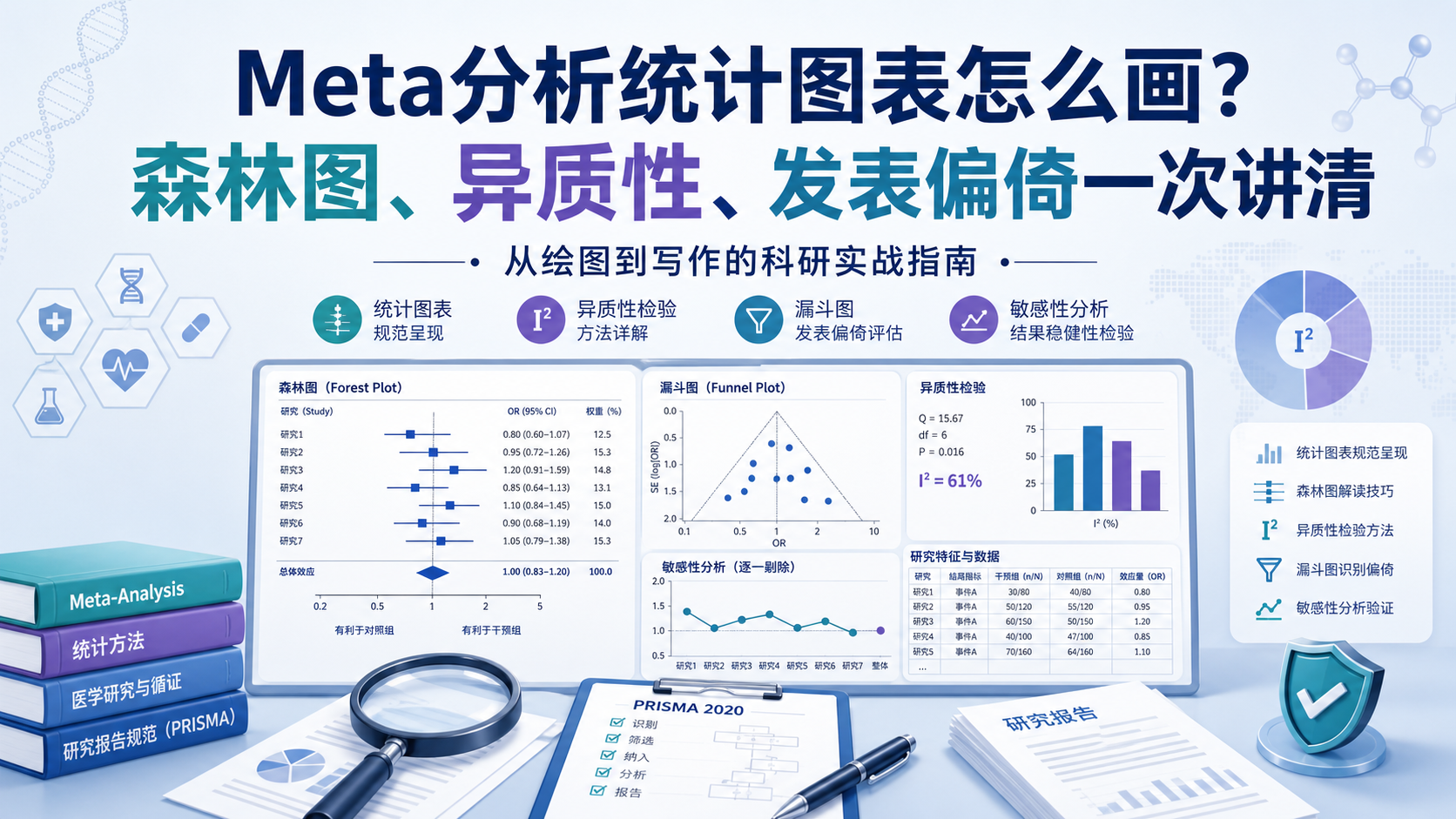 一文搞定统计图表绘制与异质性检验