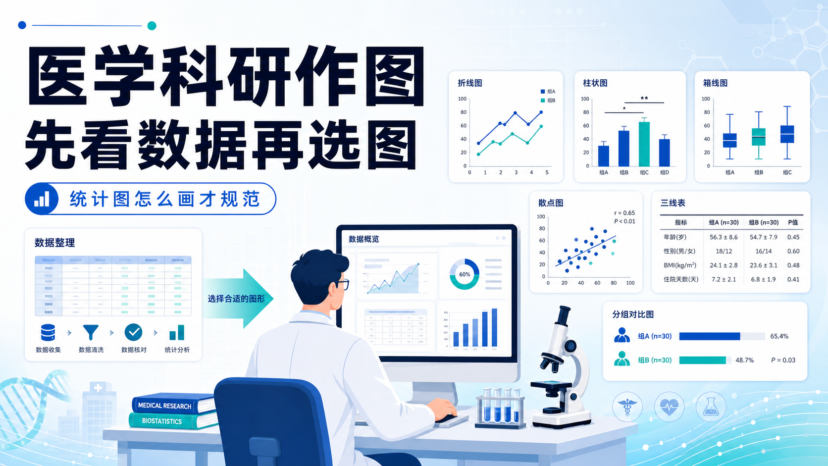 不会统计作图？2000字讲透医学科研数据可视化