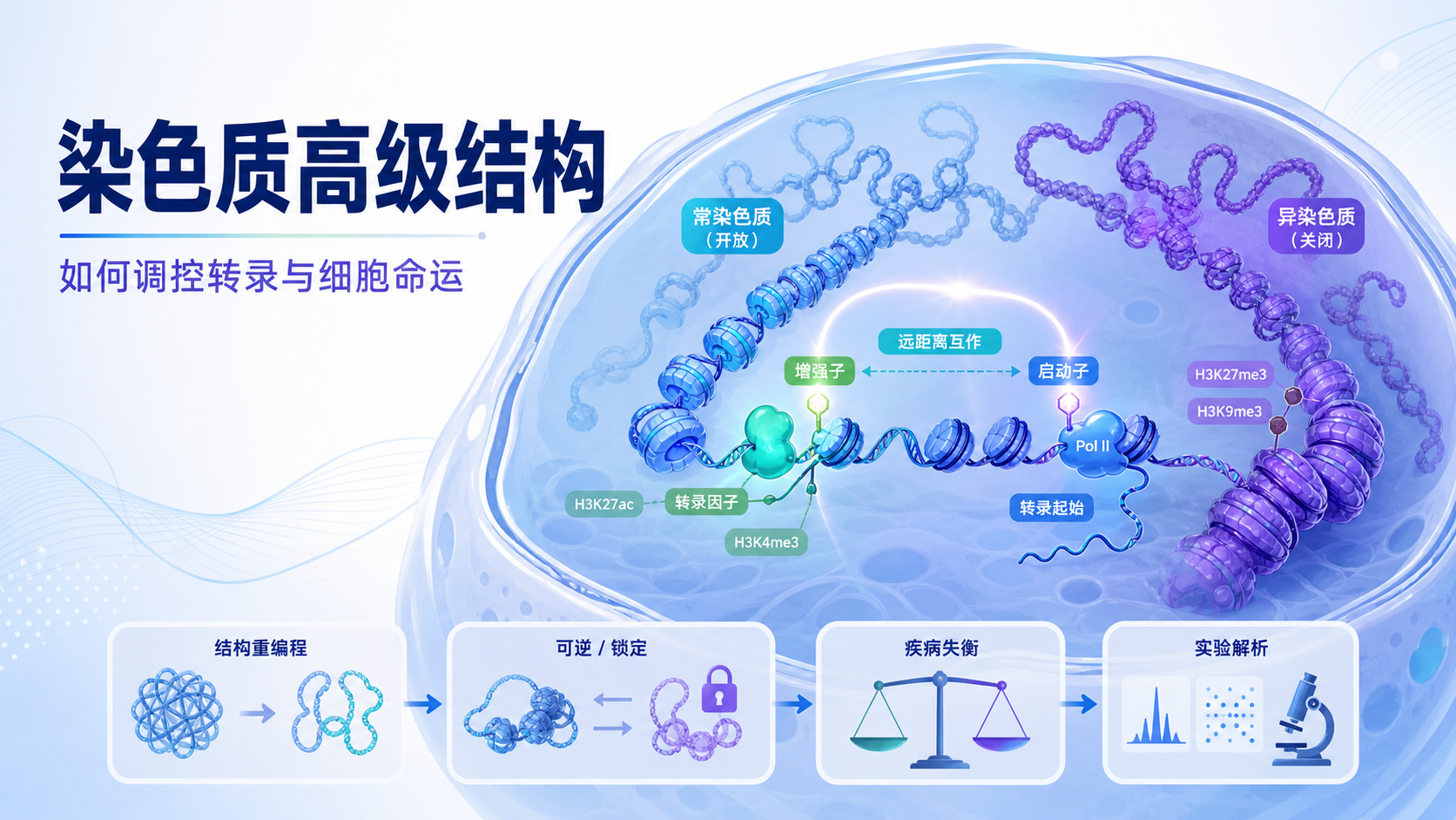 动态染色质高级结构：驱动转录和细胞命运的核心