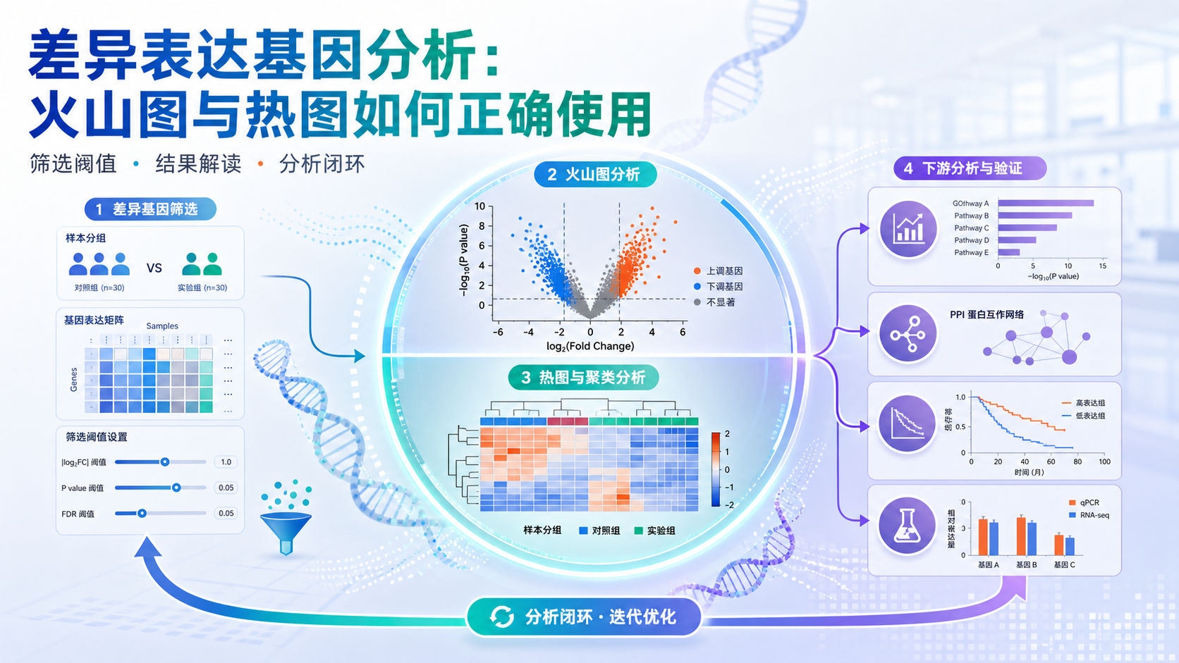 差异表达基因分析三步曲:从火山图到热图全解析