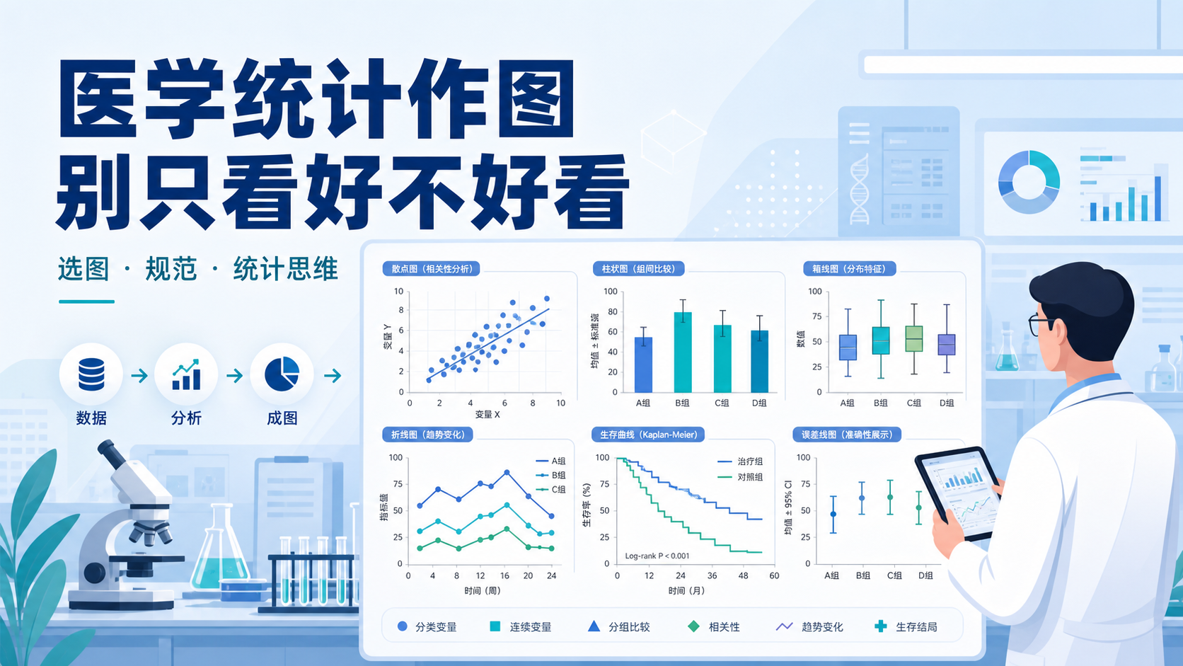 告别模糊统计：医学统计作图可视化全攻略