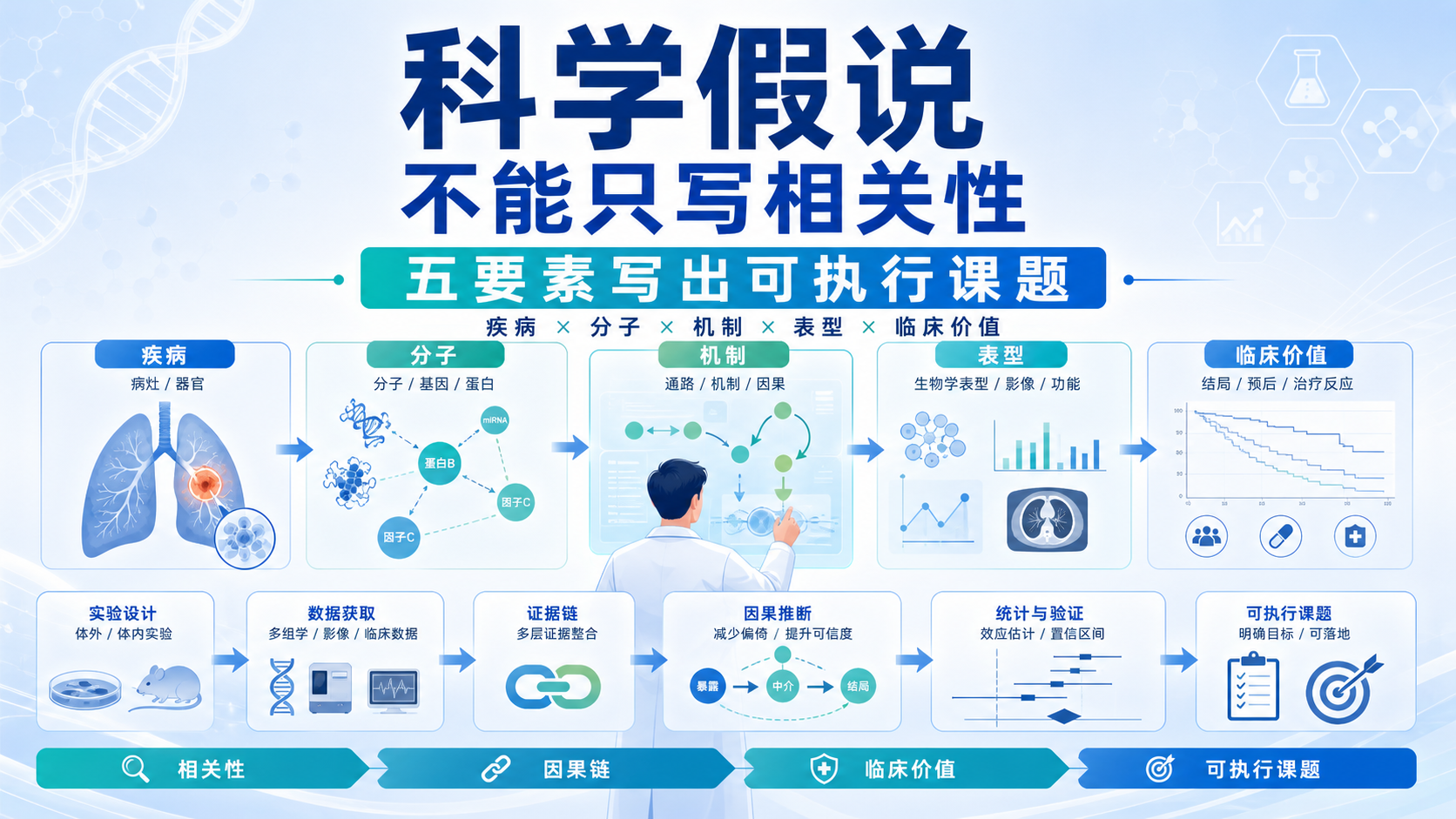 科学假说五要素:疾病通路表型与临床应用融合