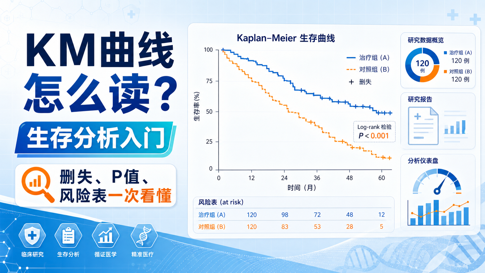 KM曲线解读：从截尾到临床意义的完整指南