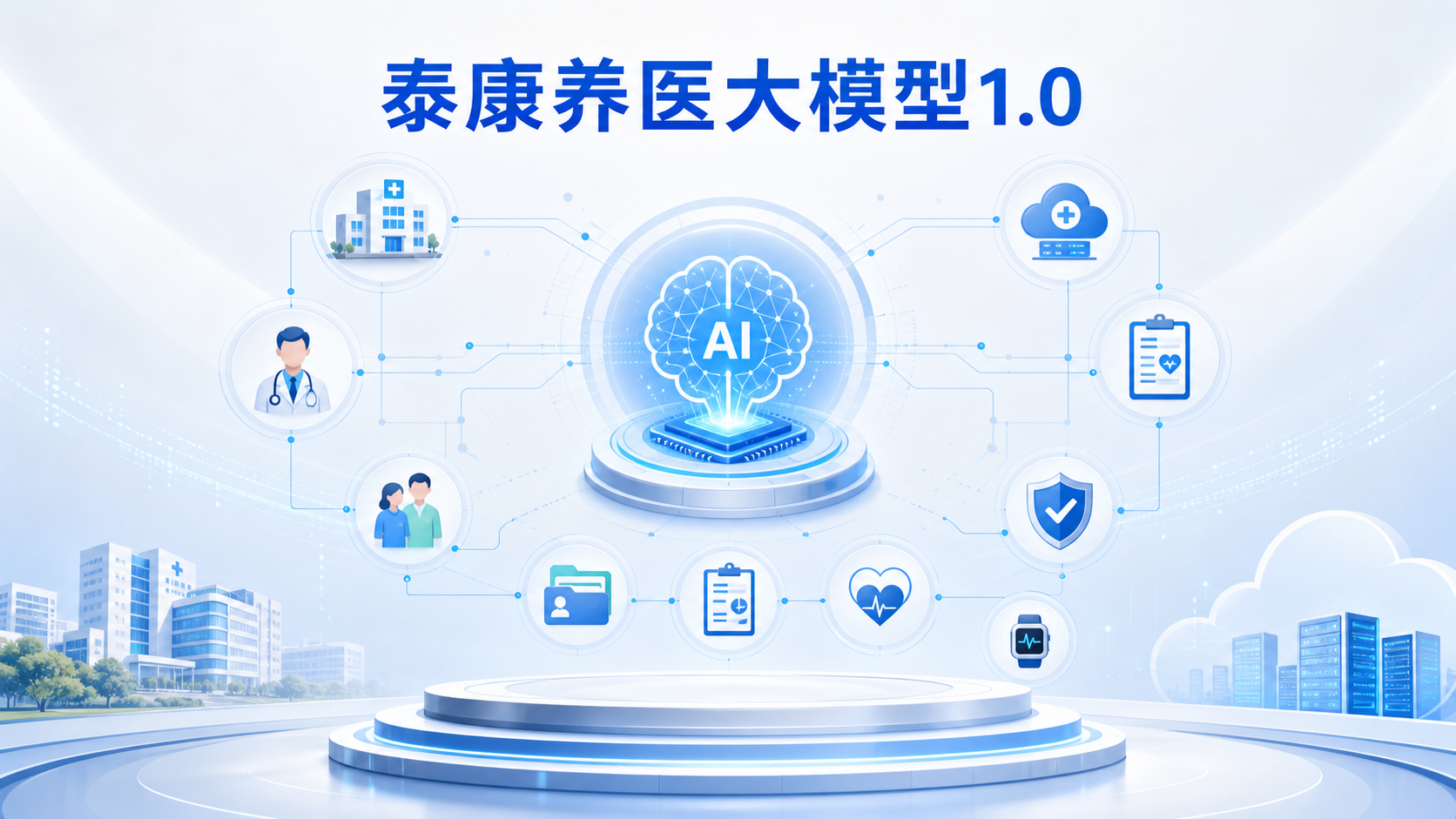 2026年8月23日资讯,泰康保险集团在30周年司庆活动上正式发布"泰康养医大模型1.0"。该模型基于主流大模型底座,利用泰康五大医学中心及32家已投入运营的养老社区积累的长寿人群真实数据进行训练,率先在泰康之家养老社区落地,用于辅助医护人员开展慢病管理、功能康复和全程护理。这是继蚂蚁阿福、京医千询、讯飞医疗等互联网系医疗大模型之后,保险养老企业入局医疗垂类大模型的一个标志性案例。