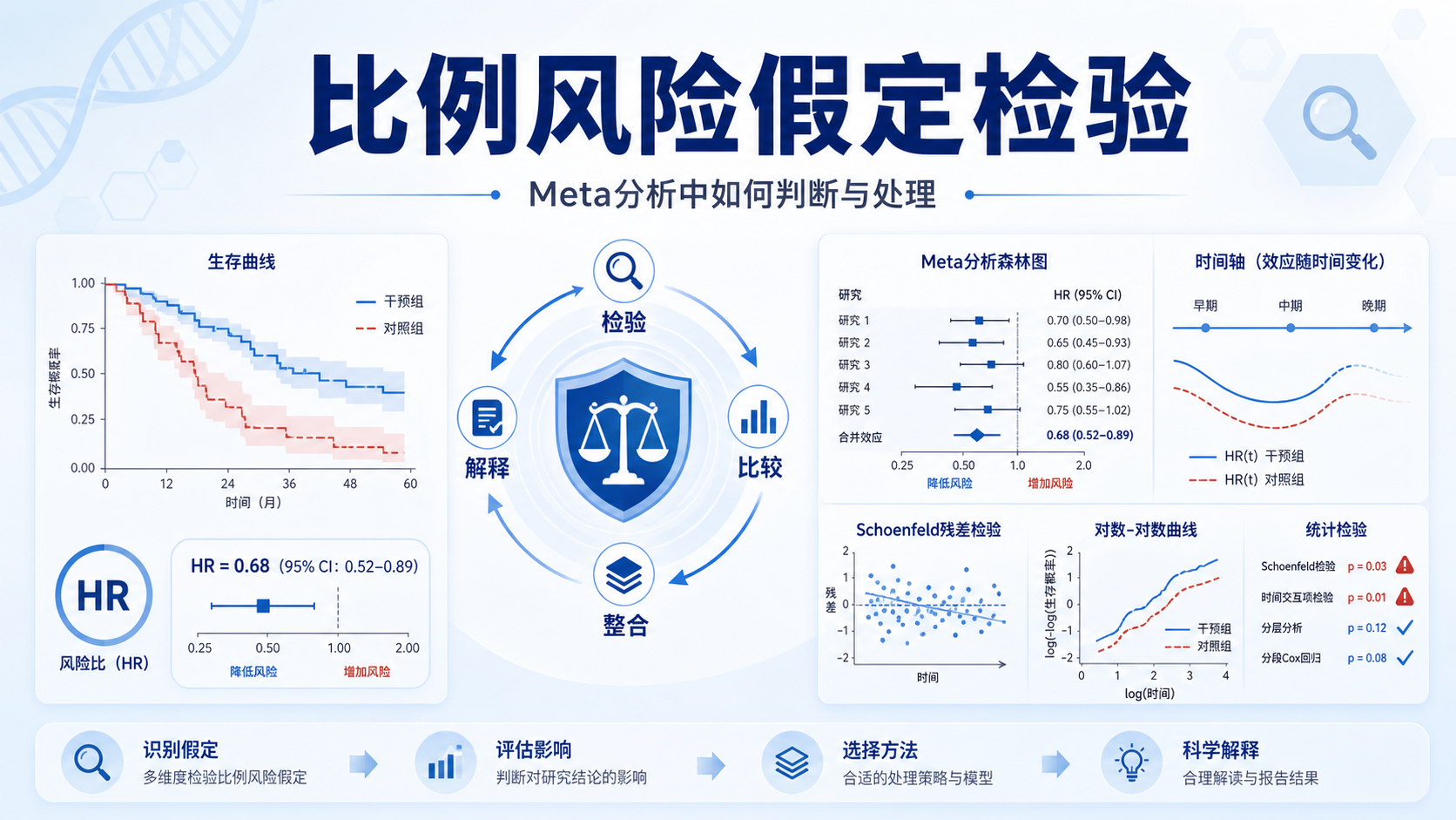 比例风险假定检验方法及其在Meta分析中的应用