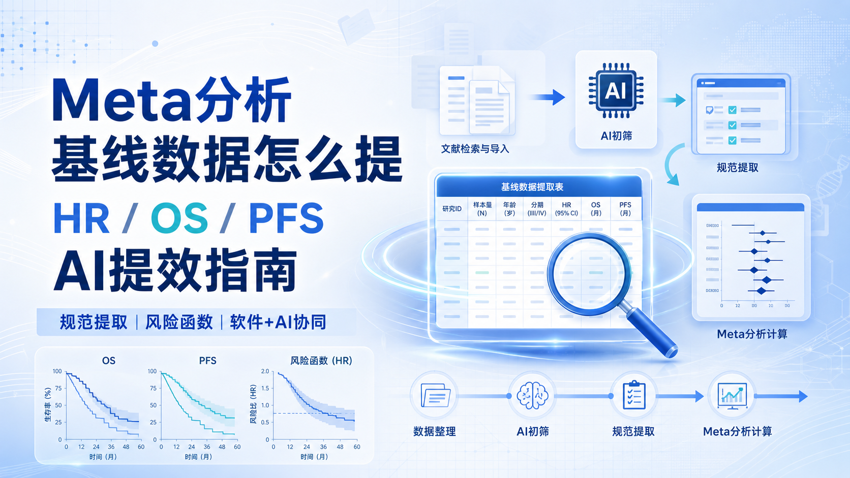 风险函数应用：Meta分析基线数据提取与AI辅助技巧