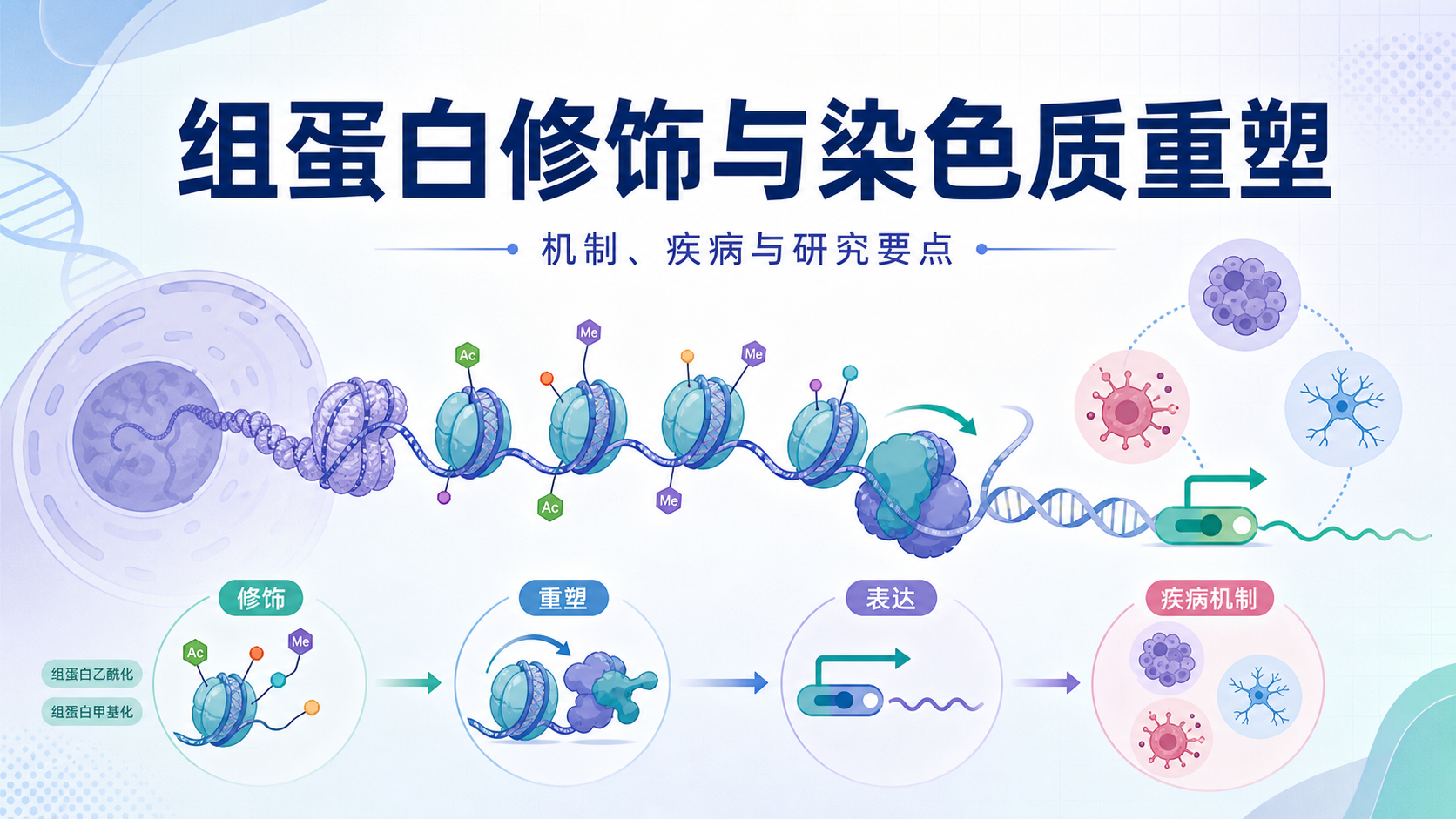 组蛋白修饰与染色质重塑在疾病中的分子机制解析