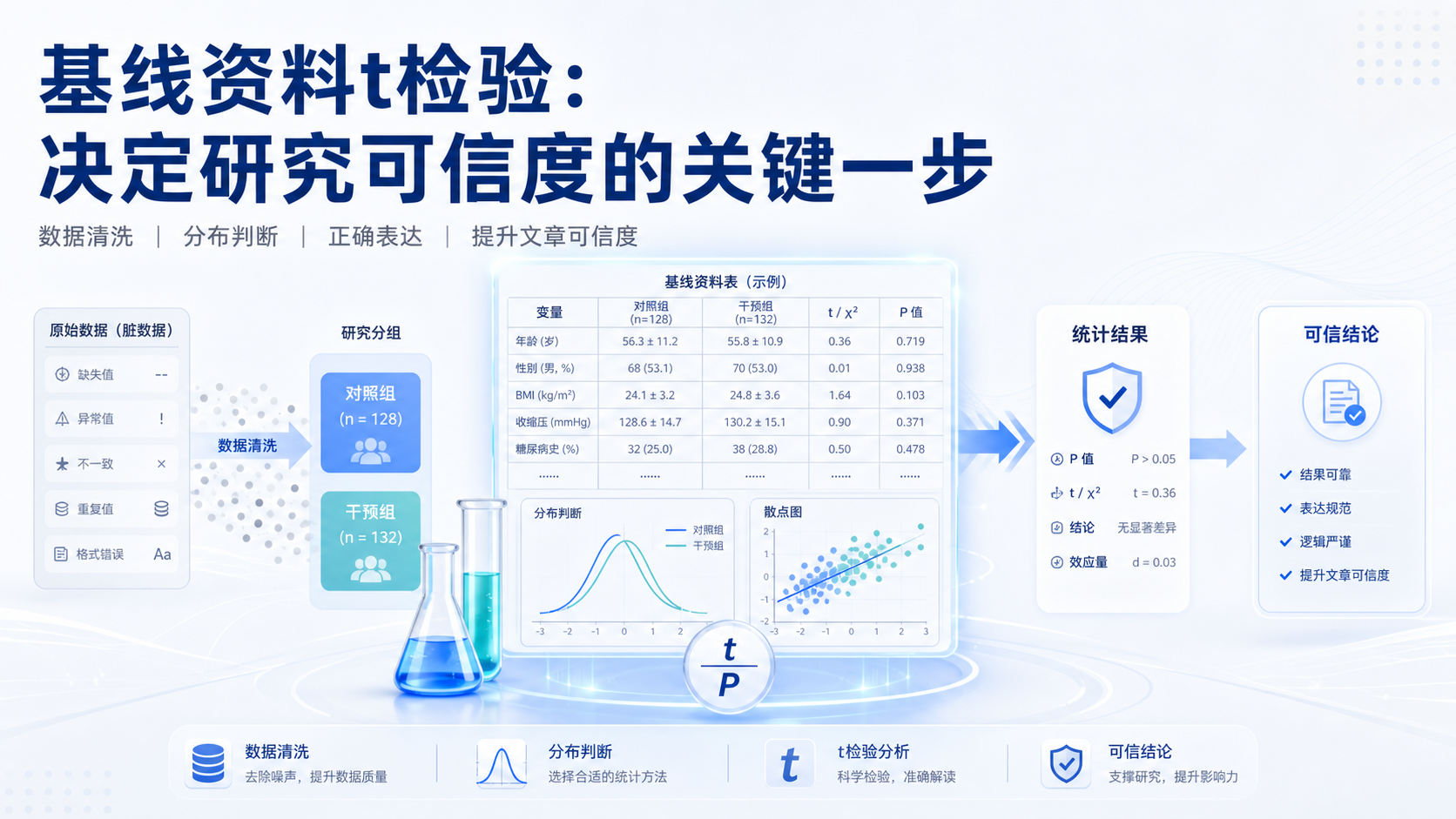 从基线资料到t检验：临床研究统计分析的严谨路径