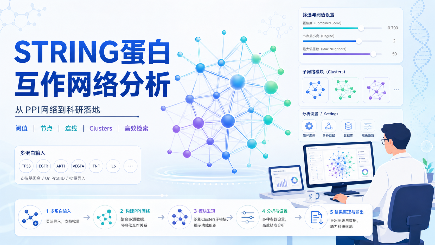 基于STRING和WorkBuddy的蛋白互作网络高效解析