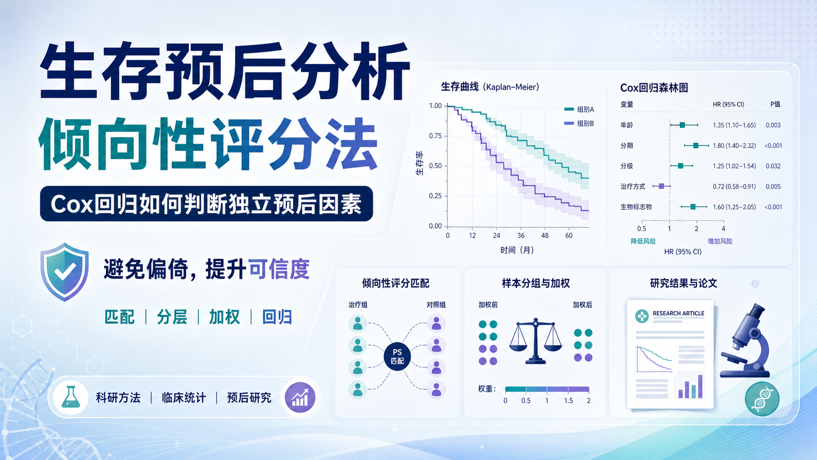 生存预后危险因素分析中的倾向性评分应用