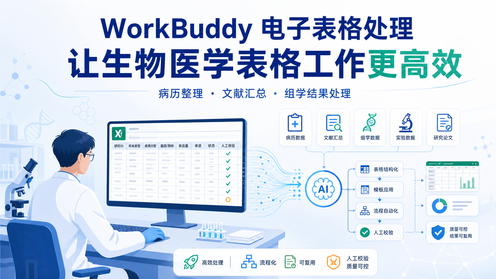聚焦WorkBuddy电子表格处理：生物医学工作流优化方案