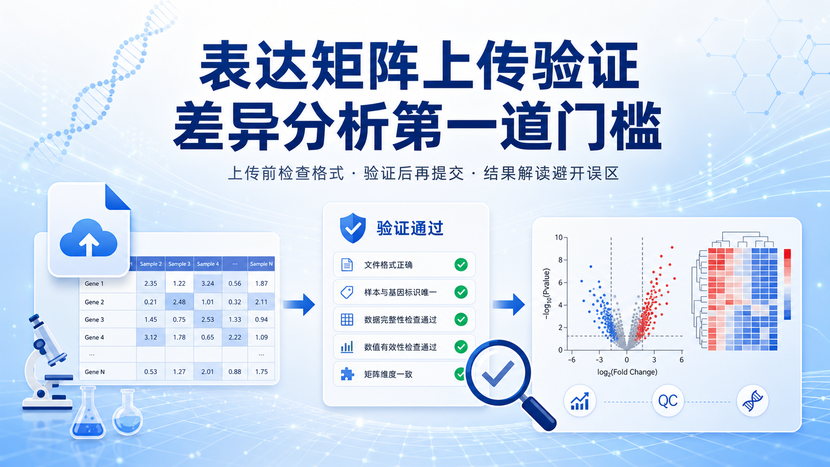 表达矩阵上传验证与差异基因结果解读