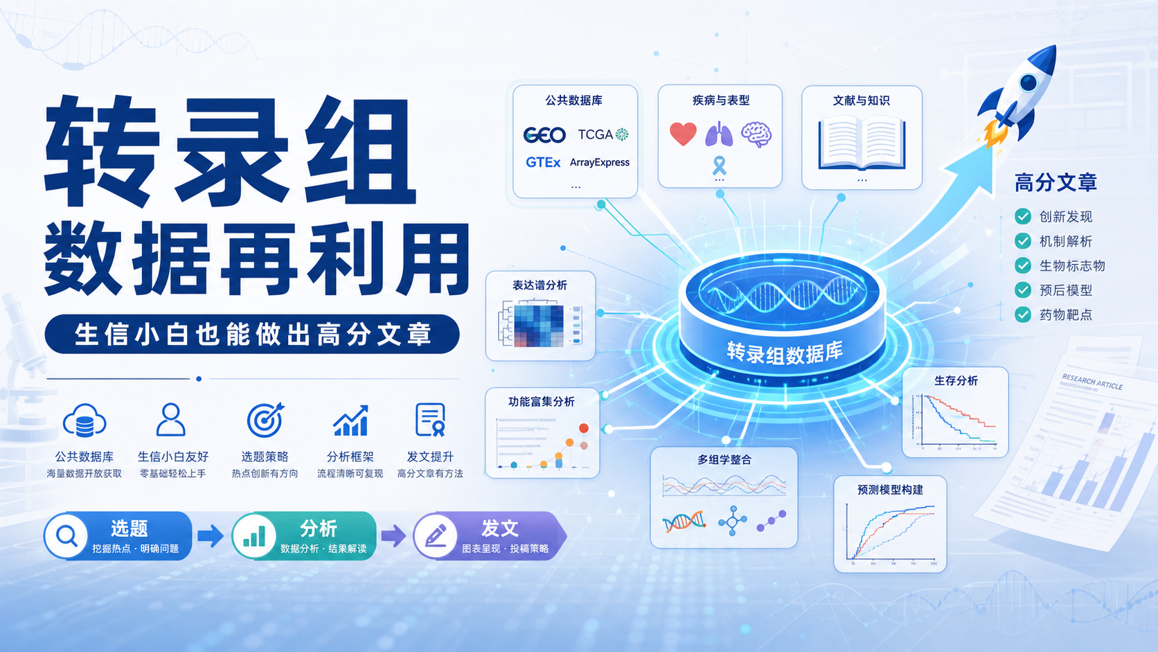 转录组测序数据再利用：生信小白也能发高分文章