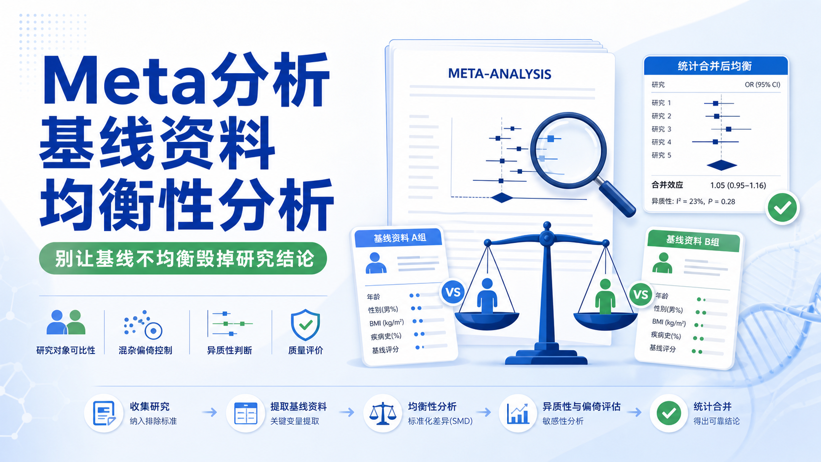 基线资料均衡性：Meta分析质量把关关键一步