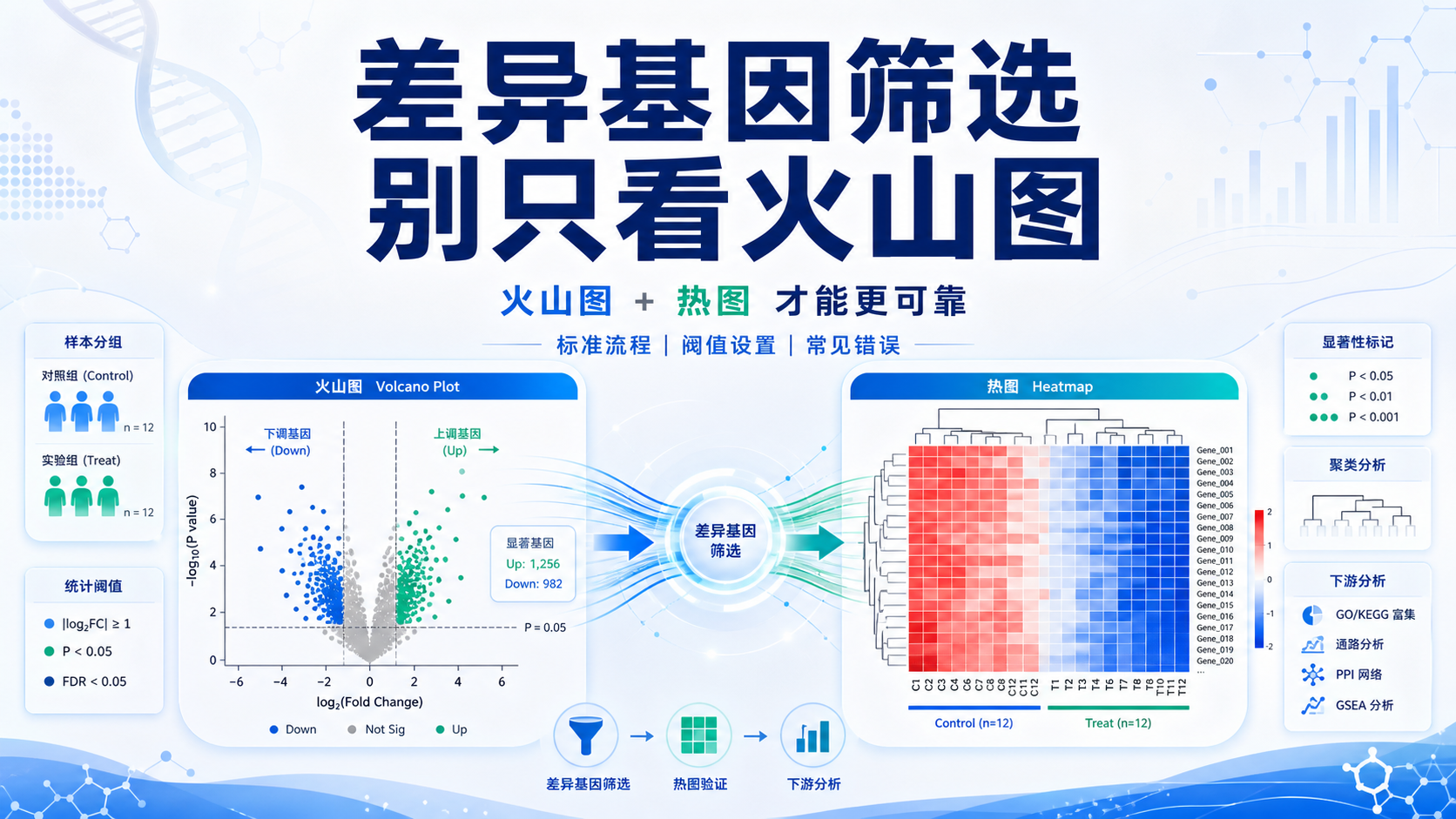 火山图与热图联动：差异基因筛选实战指南