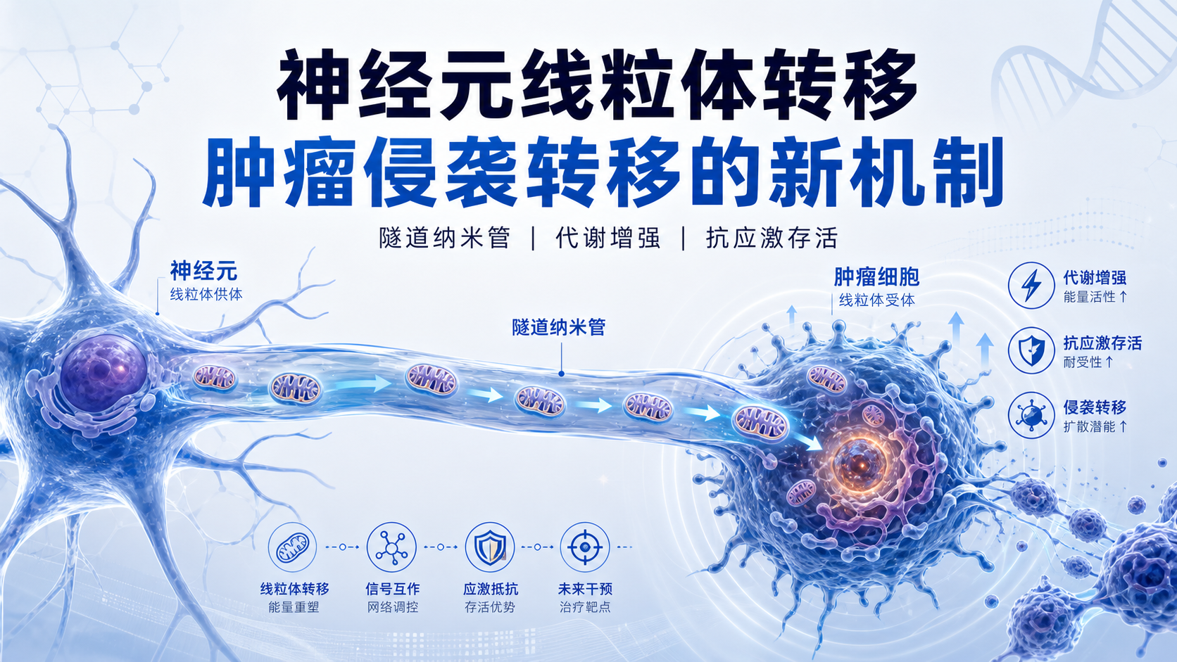 神经元线粒体转移：癌细胞侵袭转移的新通路机制
