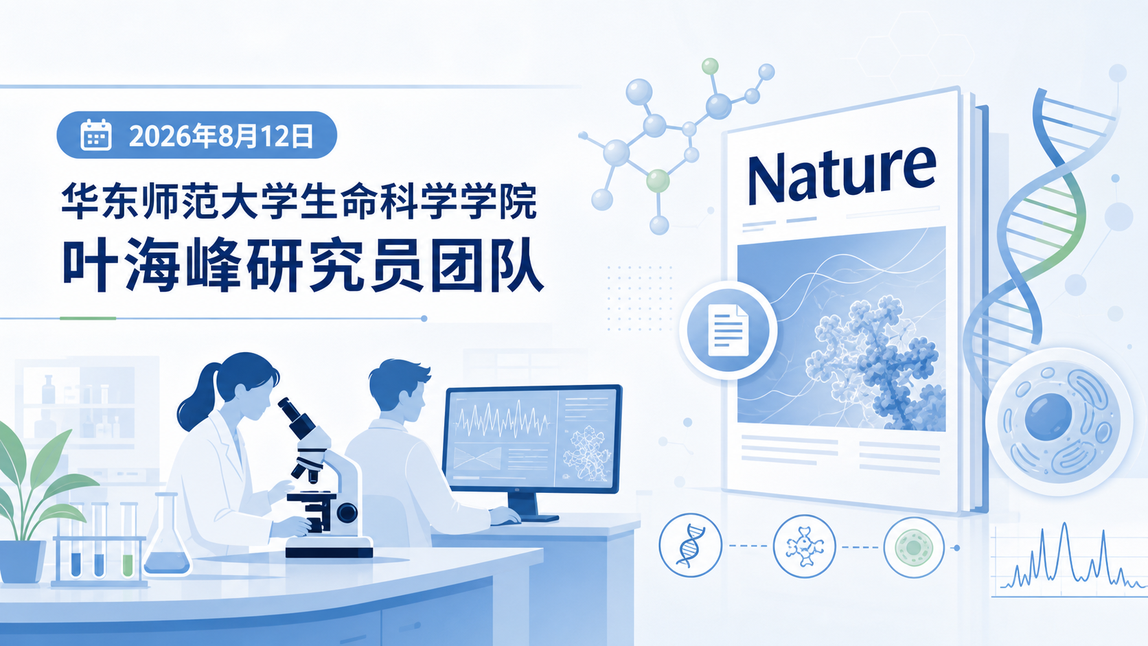 2026年8月12日资讯，华东师范大学生命科学学院叶海峰研究员团队在《自然》（Nature）杂志发表最新成果，报道了一种被改造为"智能细胞工厂"的益生菌 GIFT（葡萄糖感知与功能性响应益生菌）。它可口服进入肠道，在血糖正常时保持"静默"，一旦血糖升高便自动合成并释放 GLP-1 降糖激素，血糖回落后自动"关机"，构建起一套接近人体胰岛的闭环降糖系统，为糖尿病精准治疗提供了全新路径。