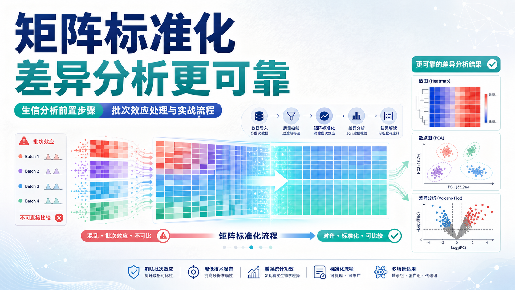 矩阵标准化实战:消除批次效应与差异分析可靠性提升指南
