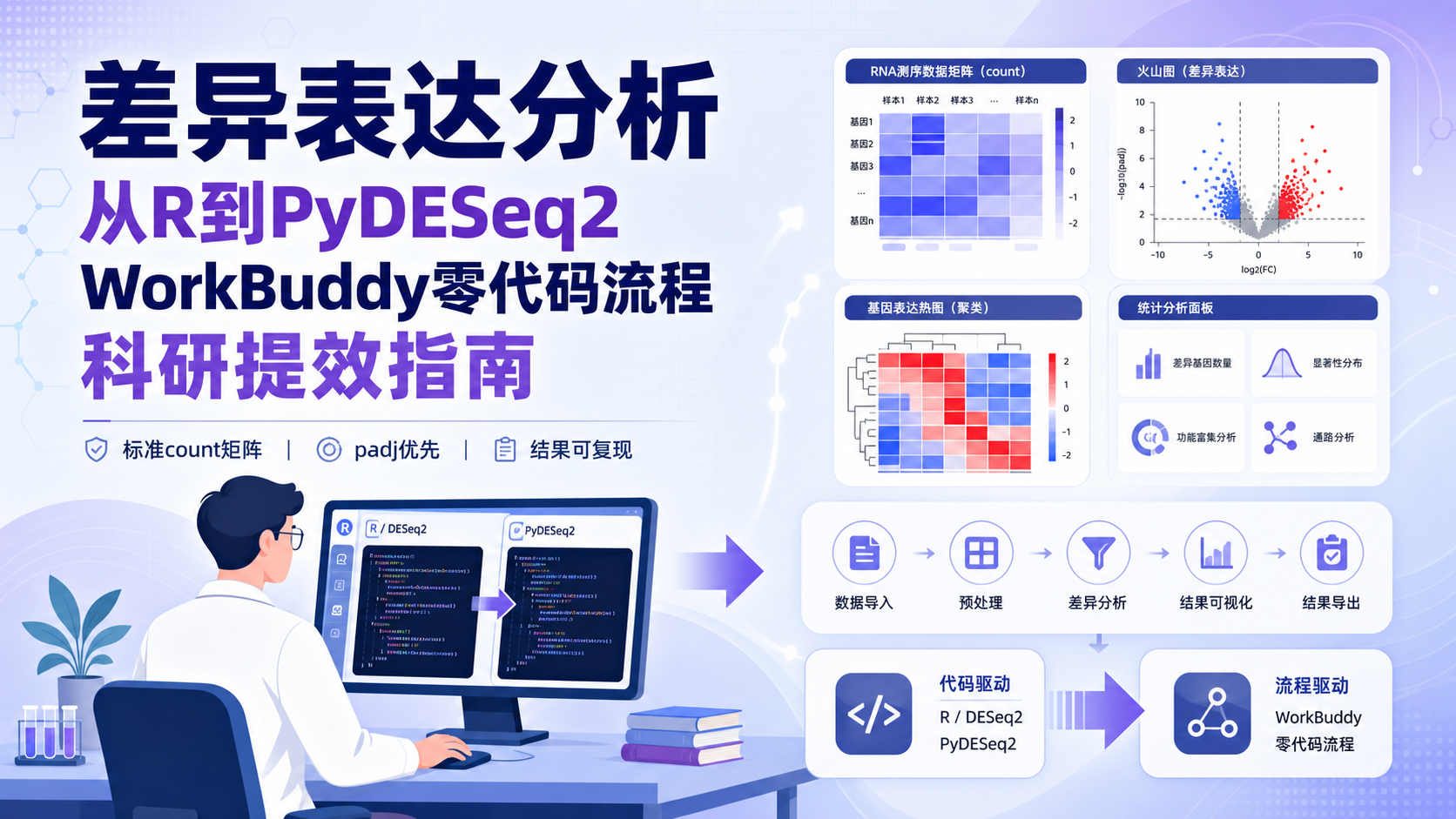 WorkBuddy+PyDESeq2实战:零代码高效差异表达分析新范式