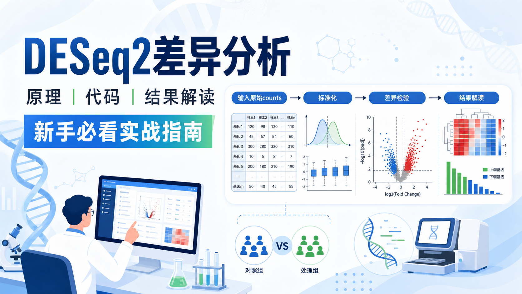 零基础掌握DESeq2差异分析关键步骤