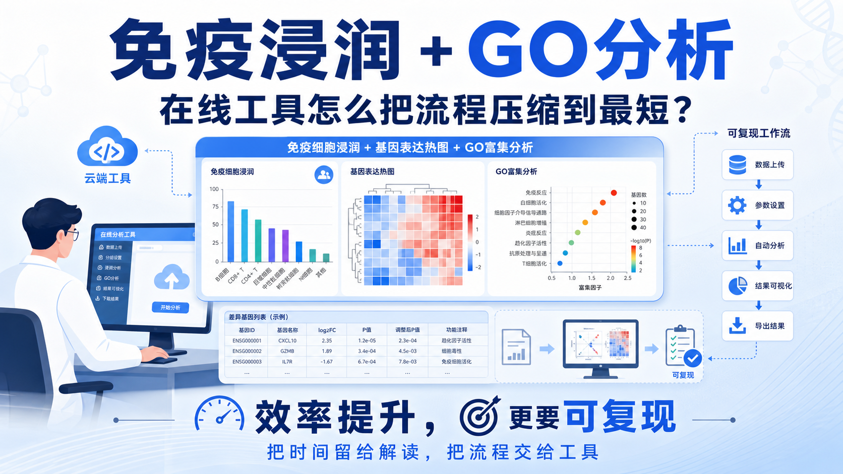 免疫浸润与GO分析一键出图，在线工具重塑生信发文效率