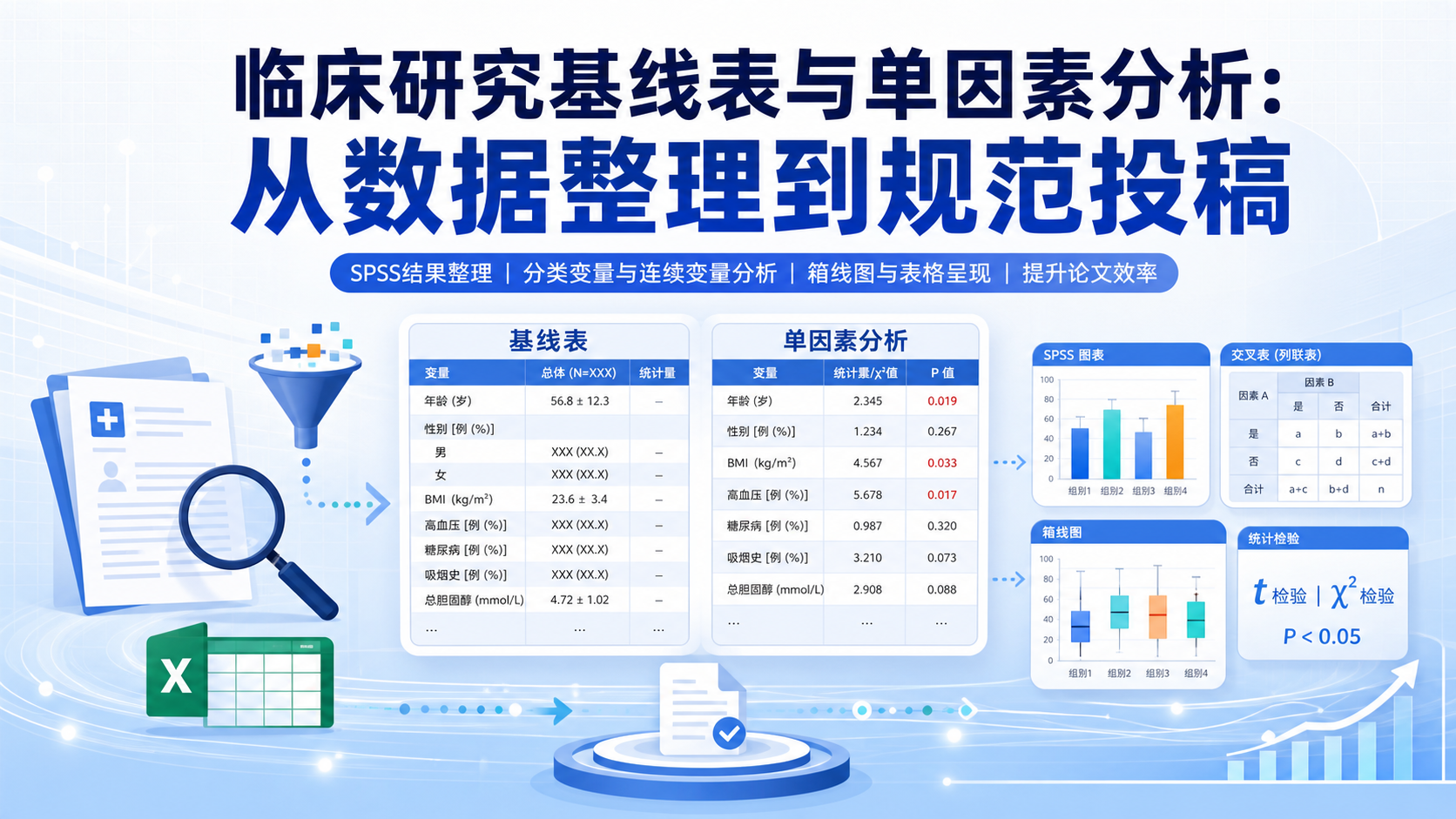 临床研究中统计图形实战教程：基线表与单因素分析