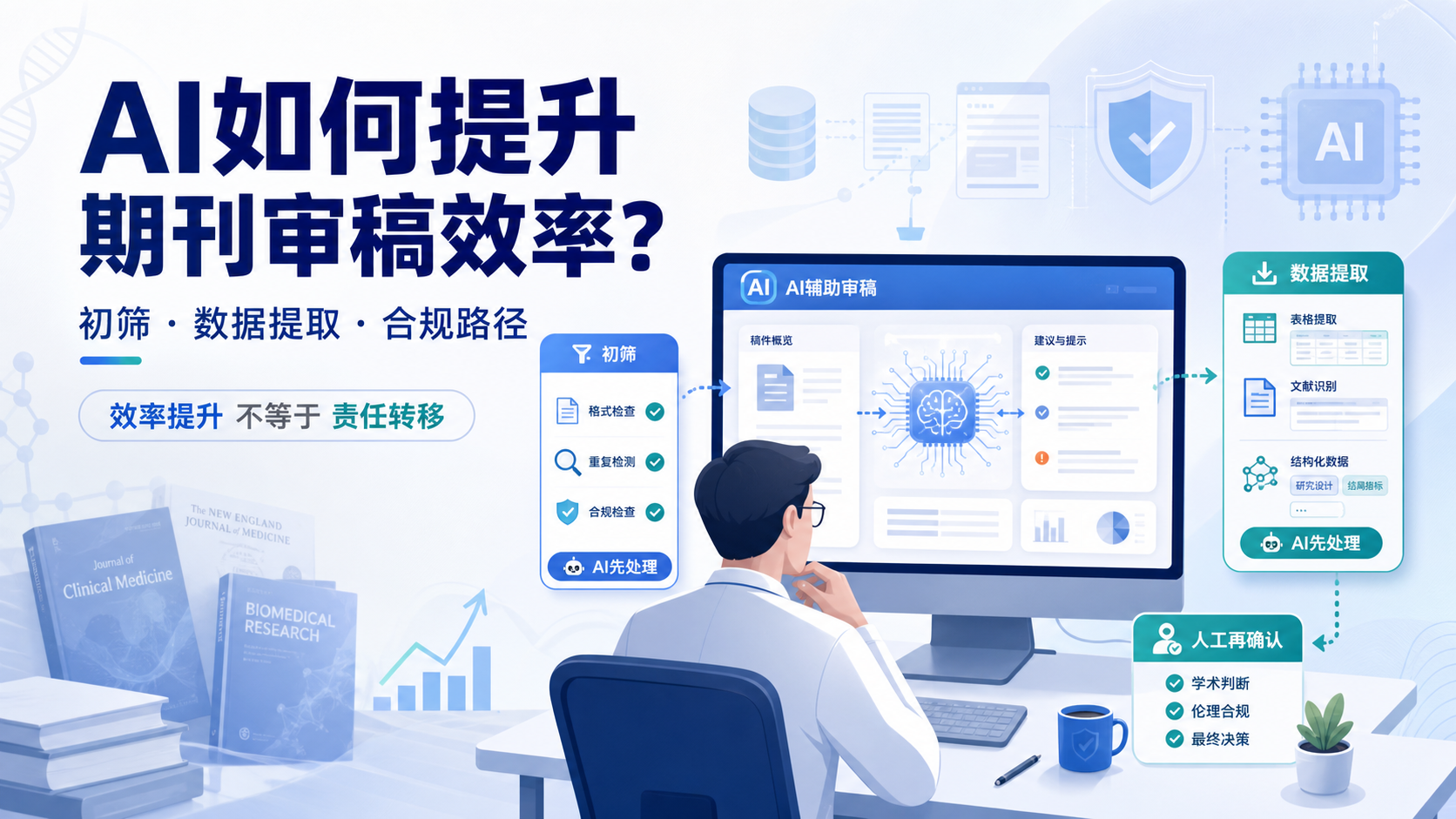 期刊审稿效率革命:AI辅助初筛与数据提取的伦理考量