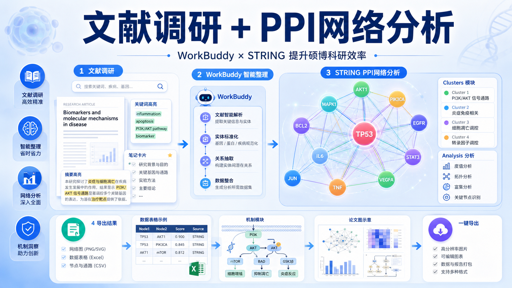 WorkBuddy+STRING PPI网络:硕博生文献调研效率倍增指南