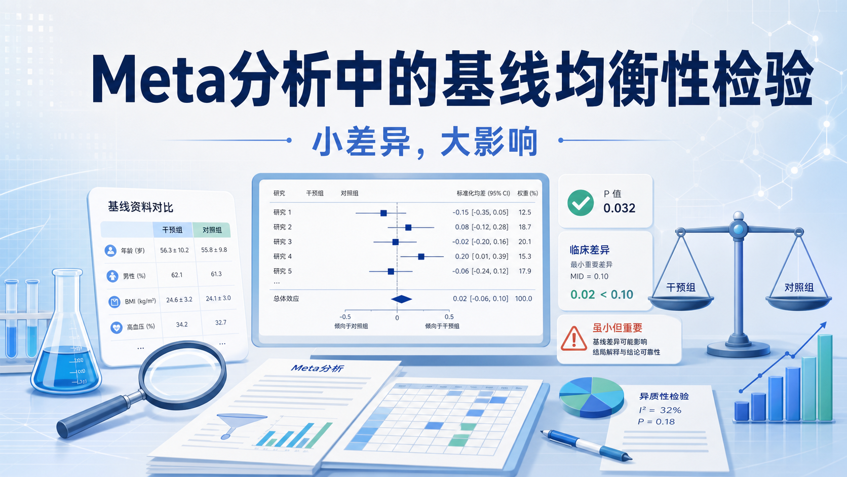如何正确检验Meta分析基线资料均衡性?