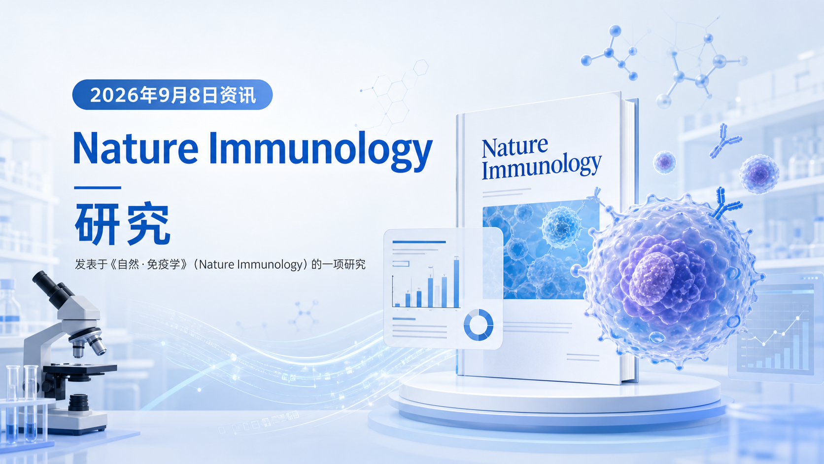 2026年9月8日资讯,发表于《自然·免疫学》(Nature Immunology)的一项研究,动摇了肿瘤免疫治疗的一个核心前提。研究团队发现,激活肿瘤微环境内未经耗竭的"旁观者"T 细胞(非肿瘤特异性),即可通过旁分泌信号清除肿瘤,即使不存在任何肿瘤特异性 TCRαβ+ T 细胞。干扰素-γ(IFN-γ)、肿瘤坏死因子(TNF)与一氧化氮共同驱动了 caspase 依赖的细胞死亡与泛凋亡通路;该机制在小鼠中重现了黑色素瘤的清除,在体外引起人黑色素瘤细胞死亡,且相关基因标签可预测人类黑色素瘤患者的生存。