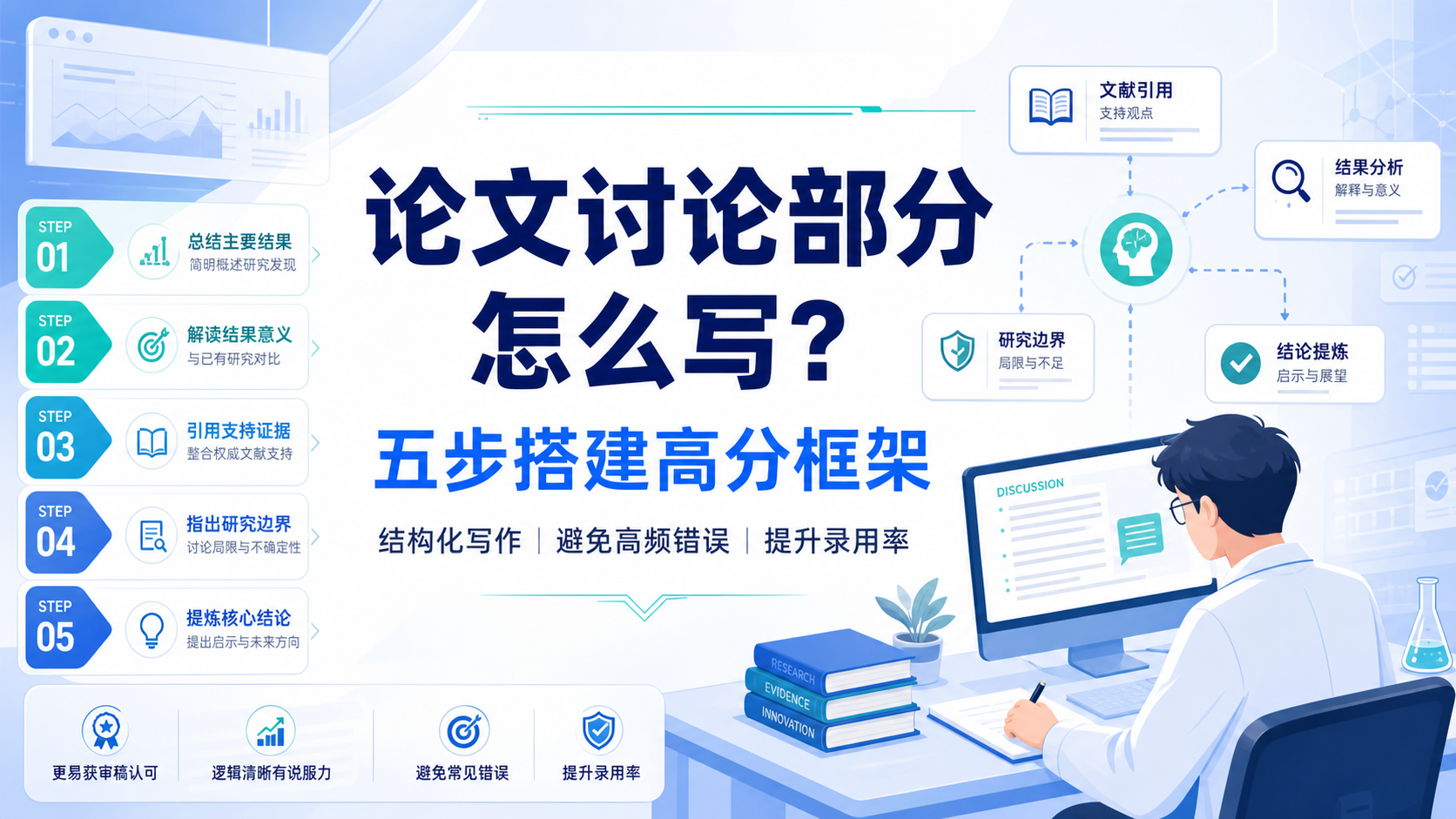 SCI讨论部分撰写不足?五步策略提升录用率