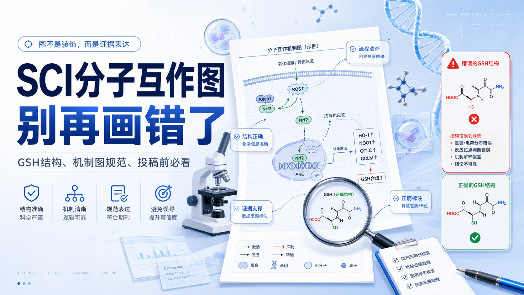 SCI分子互作图规范:GSH结构错误警示