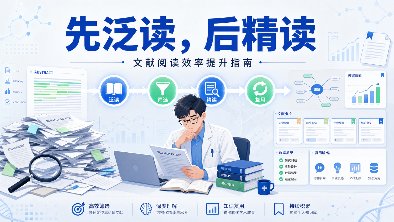 生物医学文献阅读方法:结构化泛读与精读指南