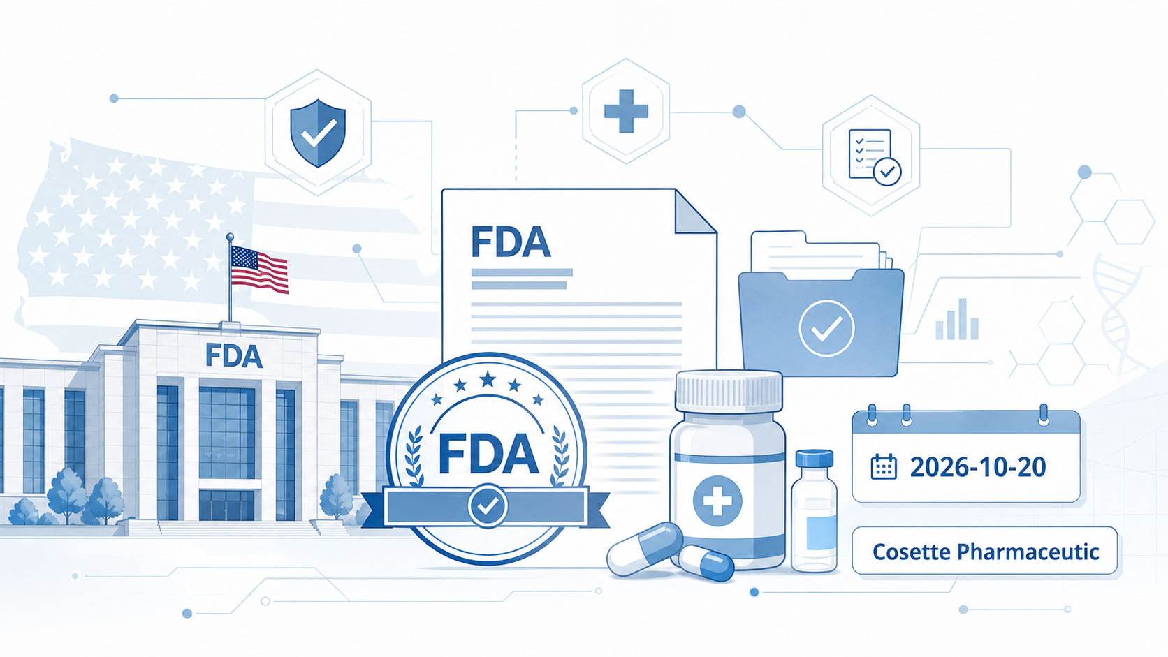美国 FDA 于 2026 年 10 月 20 日批准 Cosette Pharmaceuticals 的 EVOXAC(盐酸西维美林)口服溶液,用于治疗成人干燥综合征(Sjögren's disease)引起的口干症状。这是西维美林这一经典促分泌药物首次以口服溶液剂型获批,为吞咽胶囊困难的患者提供了新的替代选择,也标志着 Cosette 首个新药申请(NDA)成功获批。