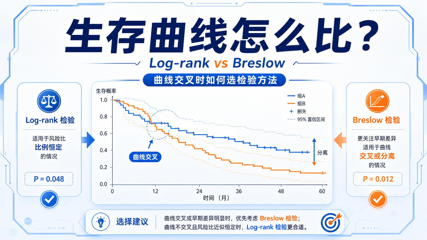 Log-rank与Breslow检验:生存分析两大主流方法怎么选