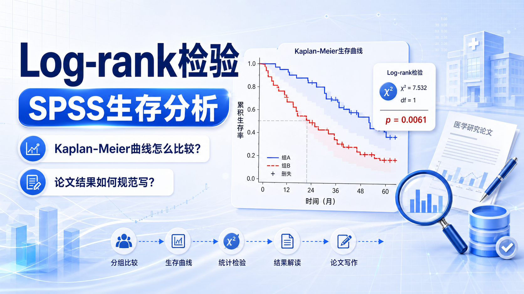 Log-rank检验步骤详解：从原理到SPSS实操