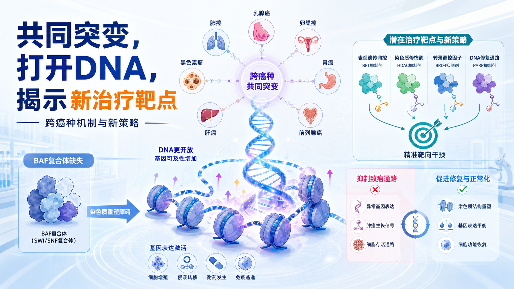 Nature：BAF 突变统一机制揭示约 20% 癌症的共同致癌通路