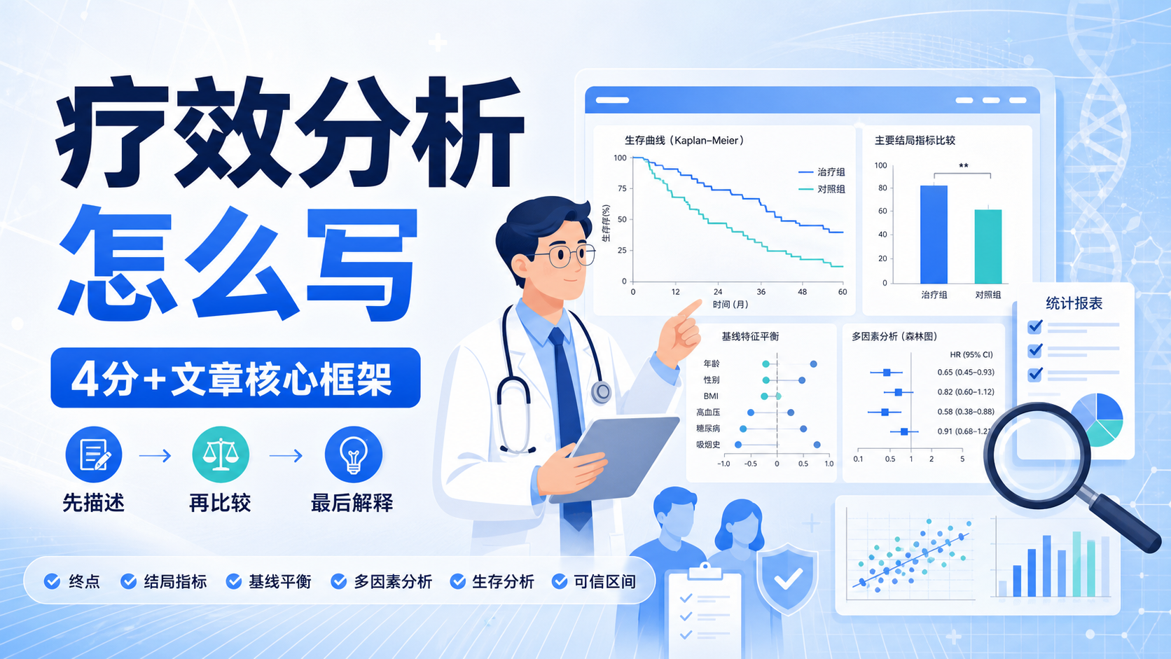 临床疗效分析如何发4分+?标准思路拆解