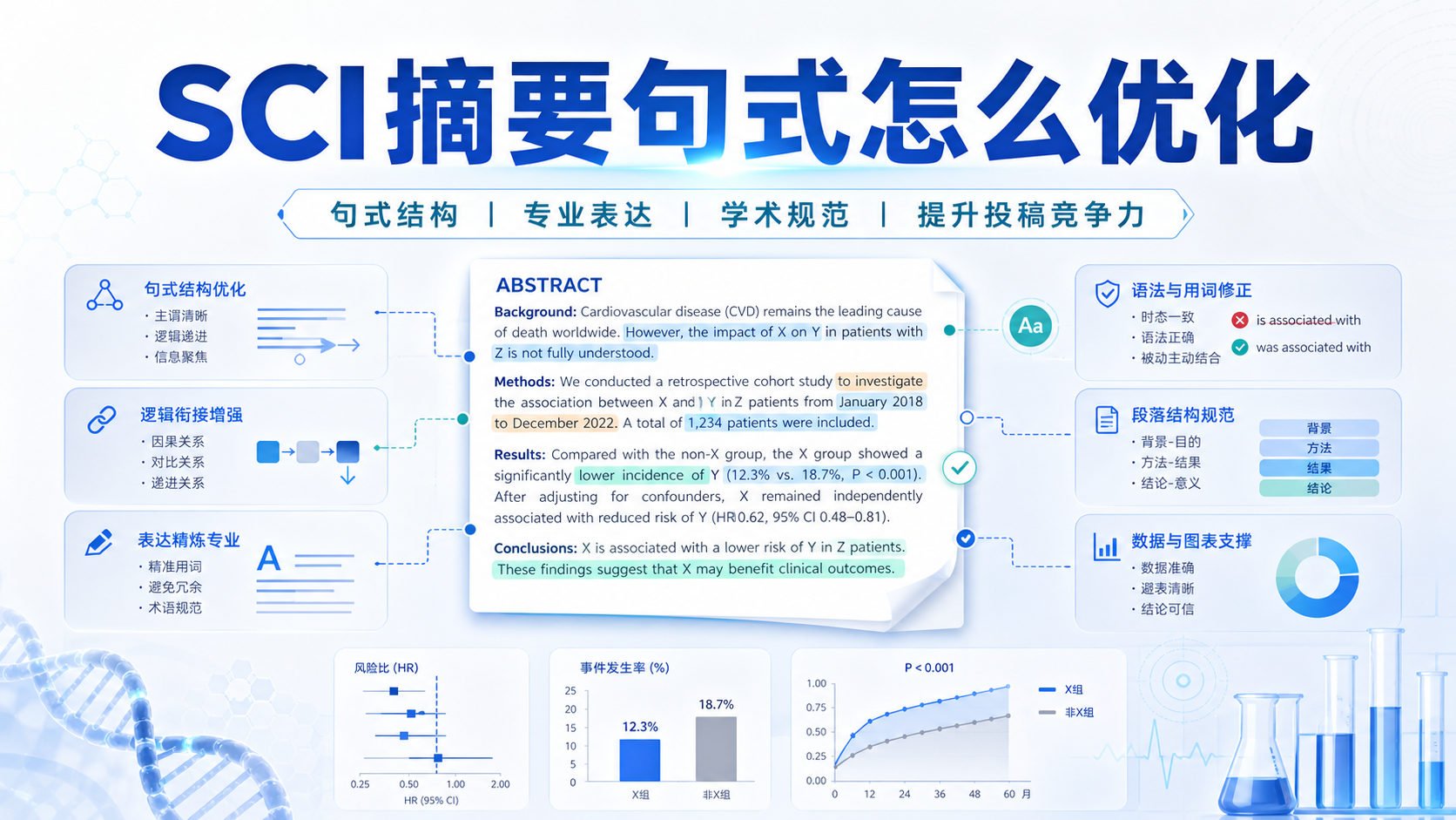医学论文SCI摘要句式优化与专业严谨文本风格塑造