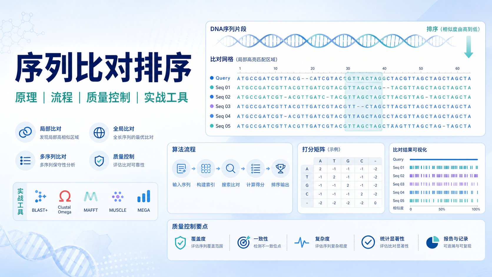 生物信息学序列比对排序：从原理到实践