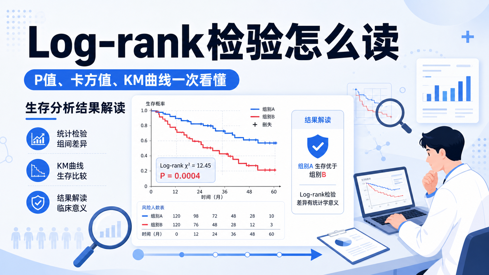 Log-rank检验结果解读：从P值到生存曲线的完整指南