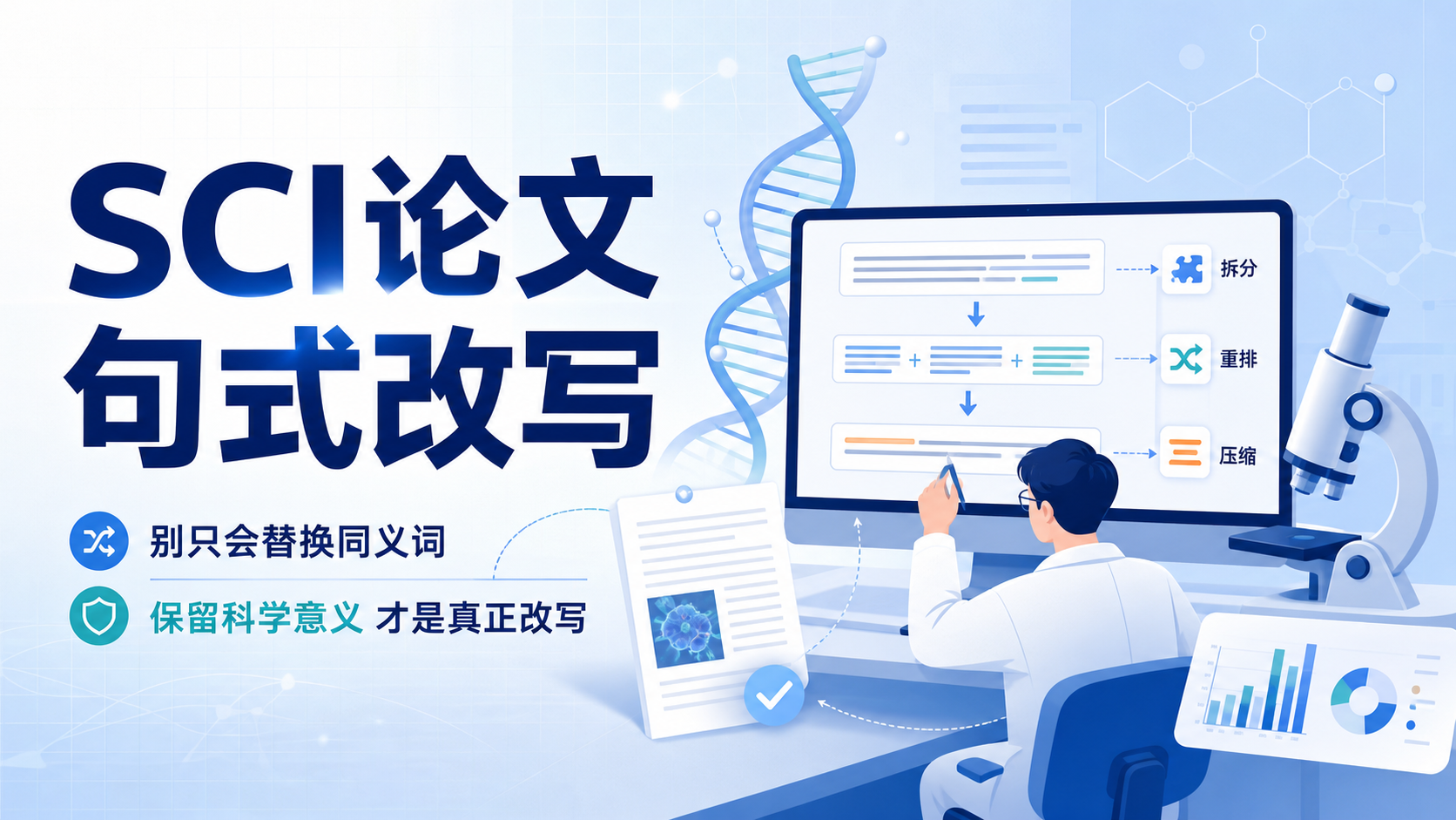 SCI论文句式改写指南：生物医学专业严谨风