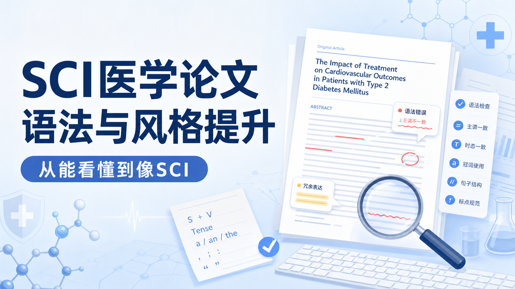 SCI医学论文写作进阶:语法严谨性与学术风格养成