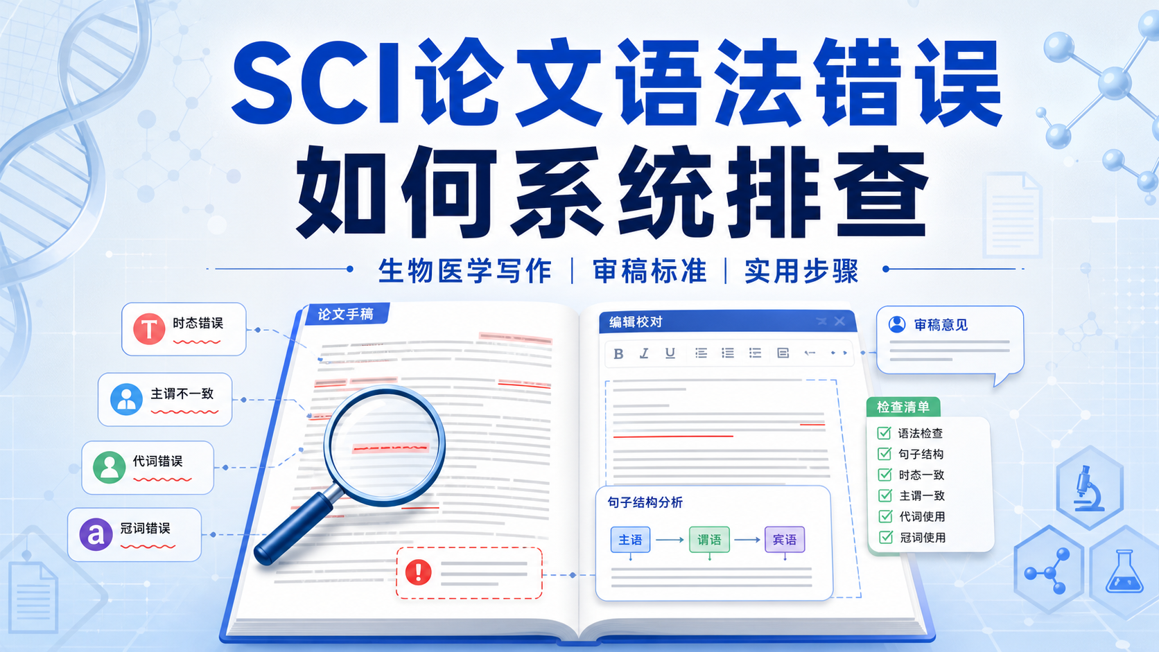 生物医学SCI论文语法错误系统排查策略